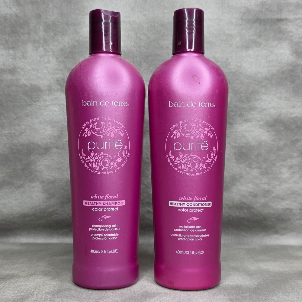 Bain De Terre Color Protect Shampoo & Conditioner SET 13.5 oz White Floral